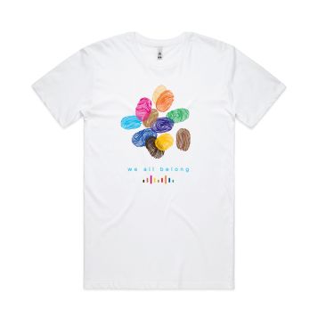 We All Belong T-Shirt (Unisex) White-Small