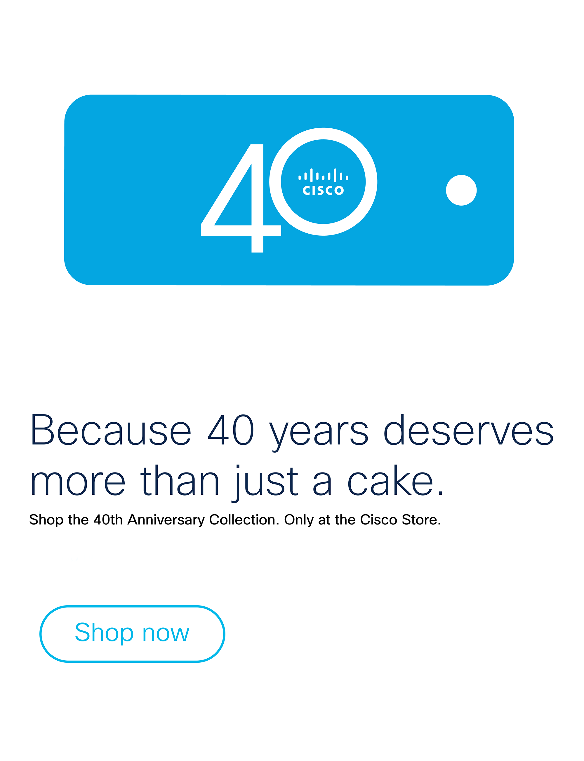 cisco 40th anniversary banner